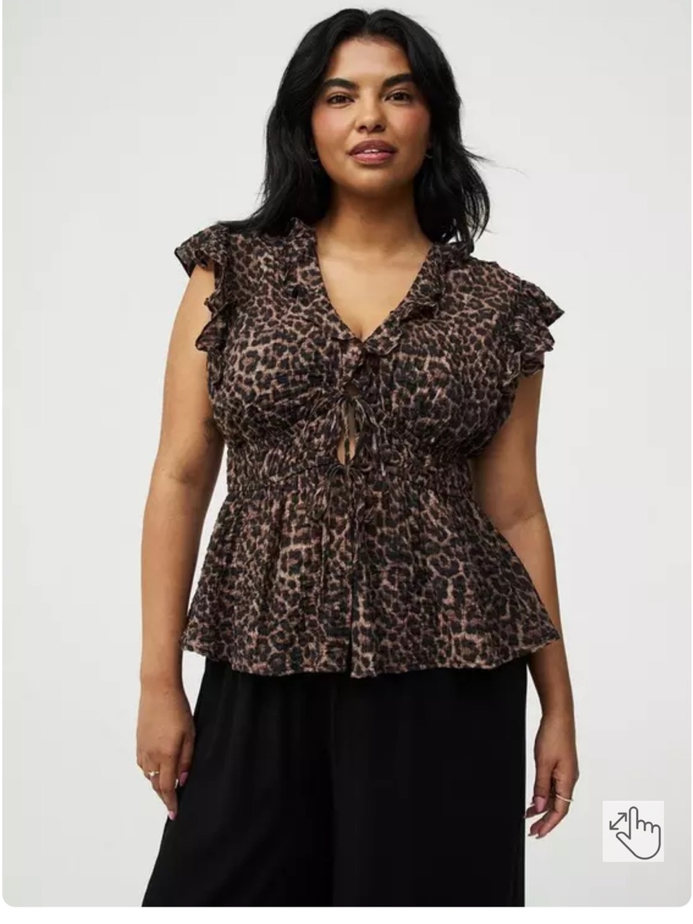 Torrid Ruffle V-Neck Tie Front Blouse